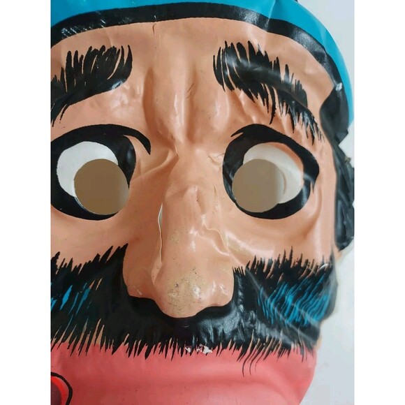 Vintage Plastic Mask Halloween Bum Hobo W/Cigar Ben Cooper? Original Price $.39 - Picture 5 of 7